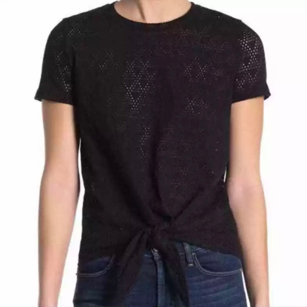 Madewell Texture & Thread Small Black Top Net Shirt NEW Cover Up Festival Gothic